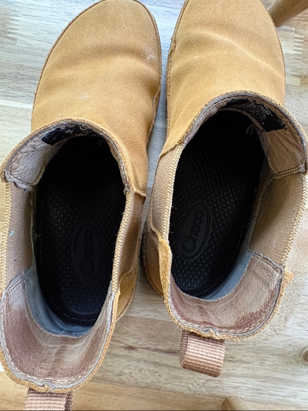 Women’s Tan Suede Chelsea Boots - Slip-On Comfort - Picture 5 of 10
